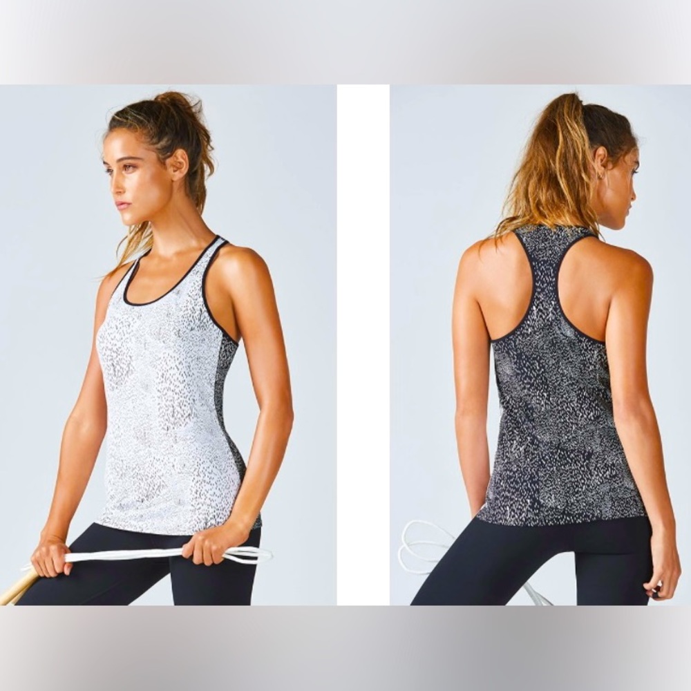 Fabletics Eiffel Tank Black and White Small